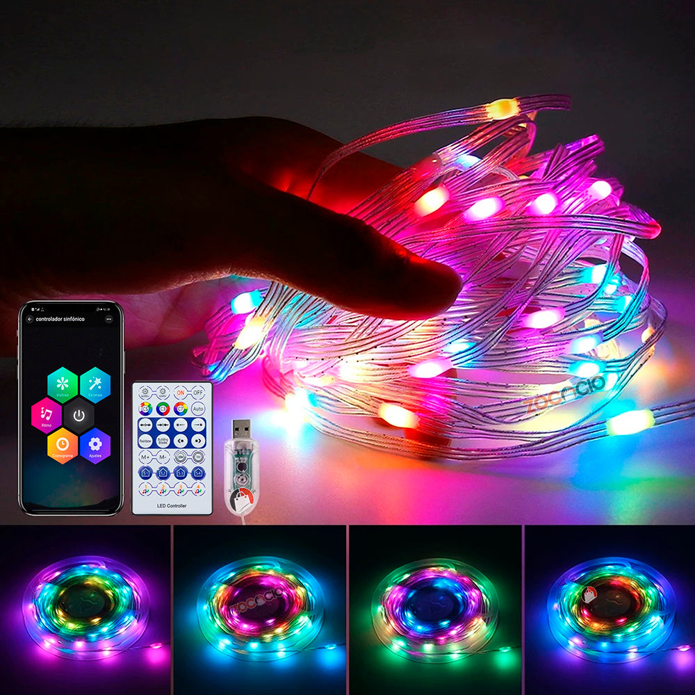 Luces de navidad led inteligentes para árbol 4 METROS🌲