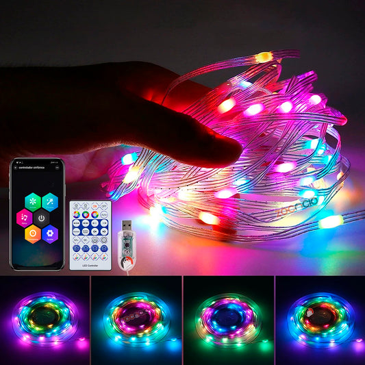 Luces de navidad led inteligentes para árbol 4 METROS🌲