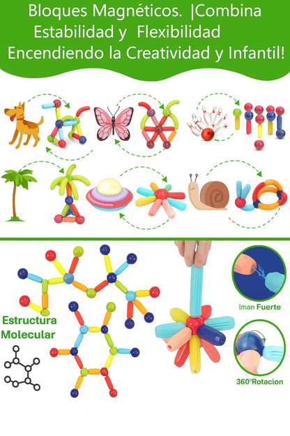 MAGNETICBLOCK® - Juguete interactivo magnético de 97 piezas