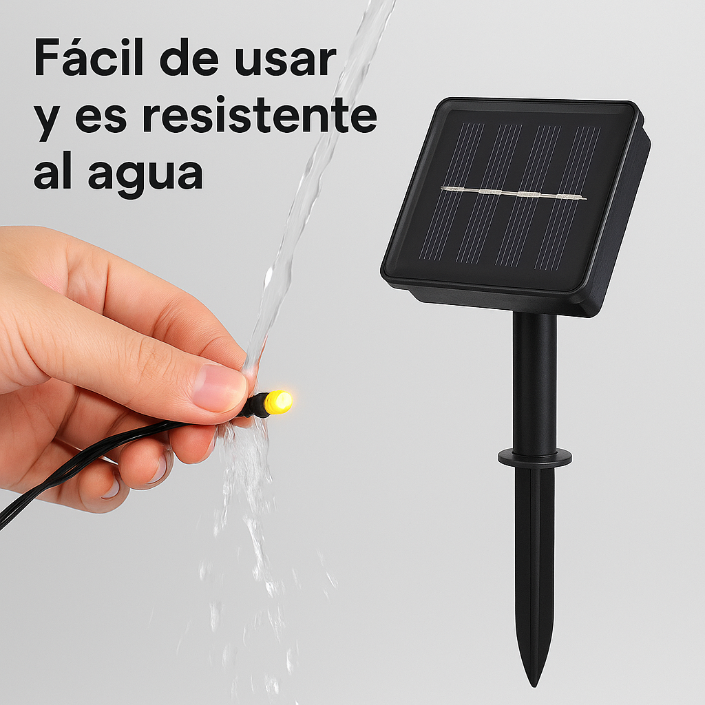 Luces de navidad con panel solar ( LUCES DE 10 METROS )